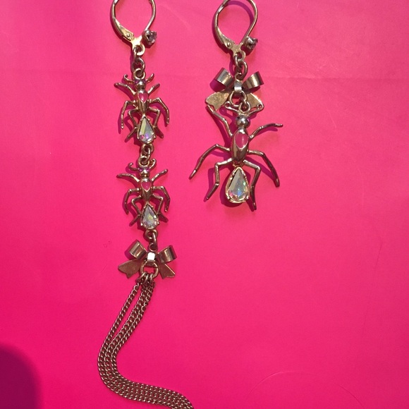 Vintage Betsey Johnson Aysymetrical Ant Earrings