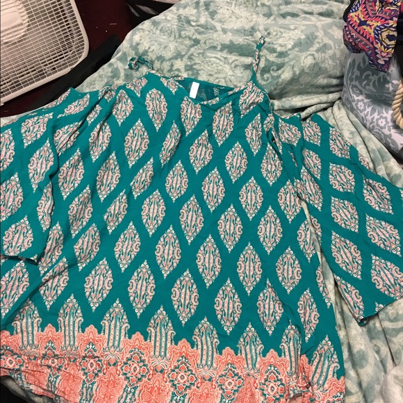 Turquoise and pink dress!
