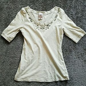 Jeweled neck top