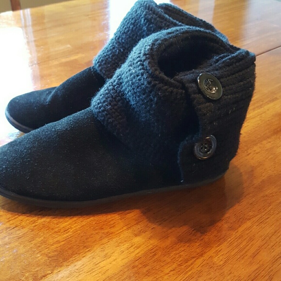 Clarks Women's Black Suede Cable Cuff Boots Sz 10M