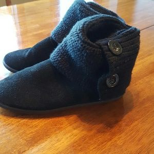 Clarks Women's Black Suede Cable Cuff Boots Sz 10M