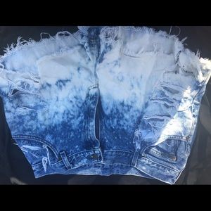 Bleached distressed shorts.