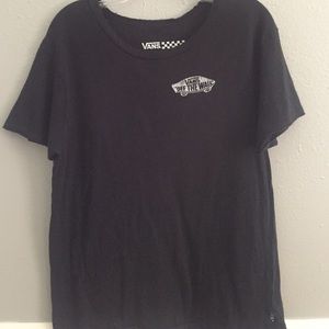 Trendy woman black vans tee!