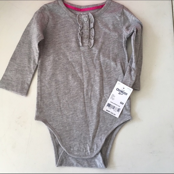 Lot of 3 6 months Osk Kosh Onsies NWT Long Sleeve - Picture 3 of 4