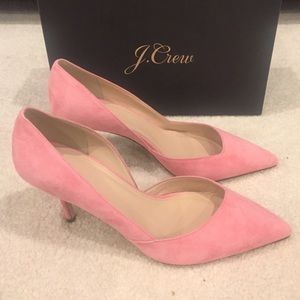 NWT J.Crew Colette suede d'Orsay pink pumps