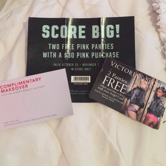 Sephora make over and 2 Victoria's Secret coupons