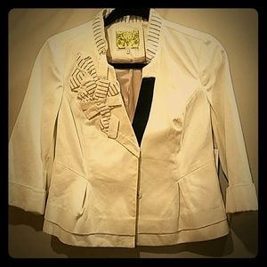 Anthropologie 3/4 sleeve white blazer