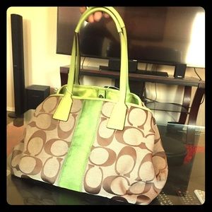 Authentic Lime Green Coach Handbag