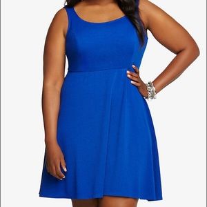 Torrid Blue Textured Skater Dress