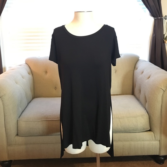 Black Shirt with High Split
