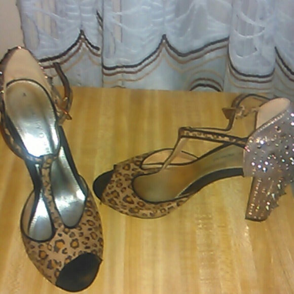 Studded leopard heels