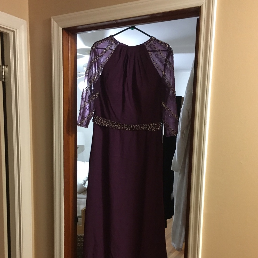 Beaded A-Line Jersey Gown