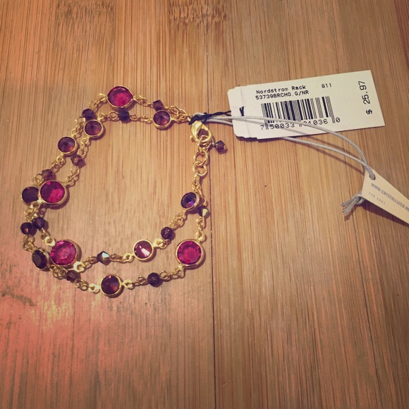NWT Nordstrom crystal collection amethyst bracelet
