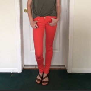 Bright coral, Levi skinny jeans