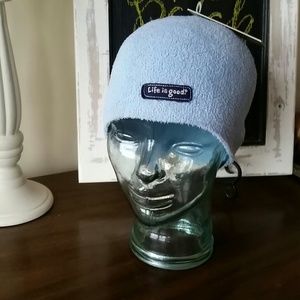 Life is good soft blue beanie
