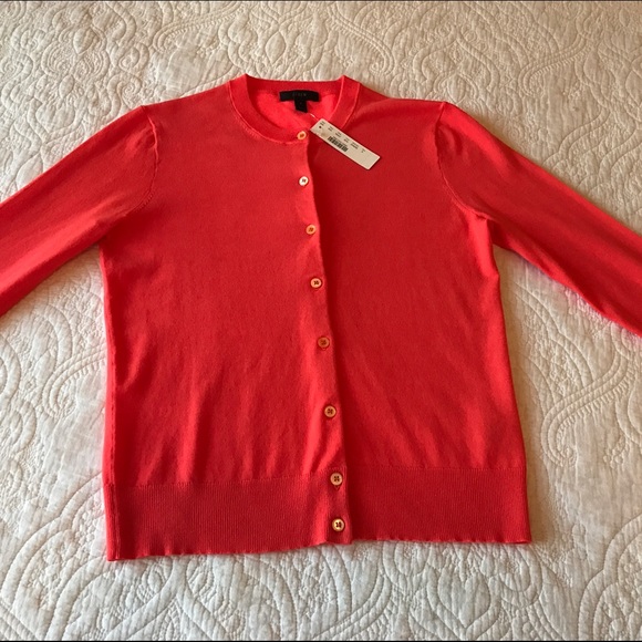 J. Crew Neon Papaya Jackie Cardigan
