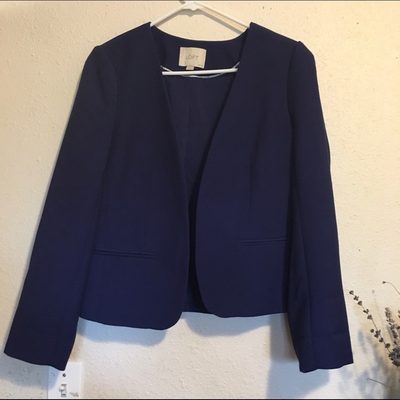 modern collarless open blazer