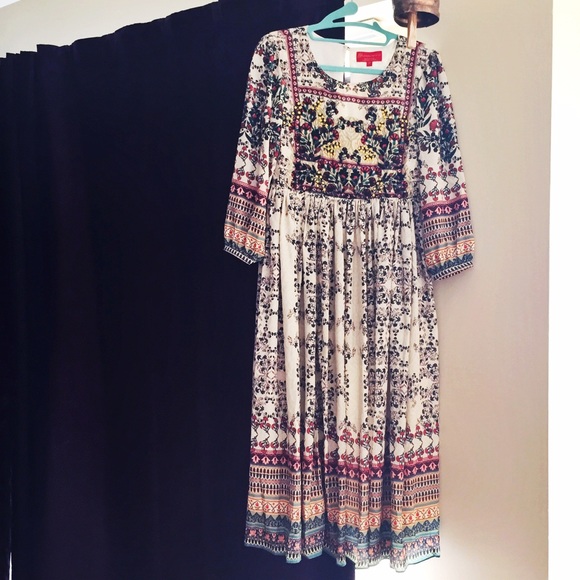 SOLD Anthro long-sleeved boho dress! - Picture 2 of 4