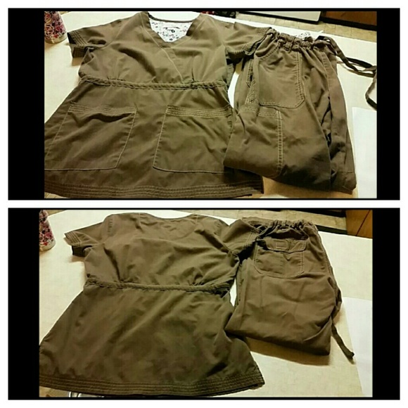 Small petite brown Koi scrub set