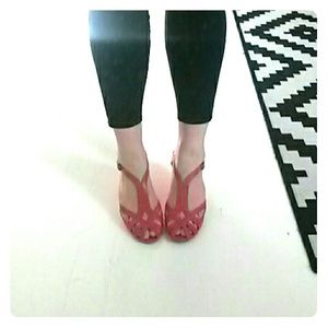 Hot Pink T-strap Heels