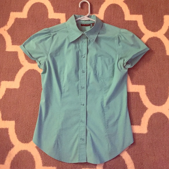 New York & Company turquoise blouse