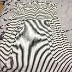 Strapless pinstripe sundress