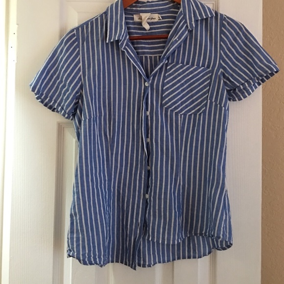 Strip button down short sleeve