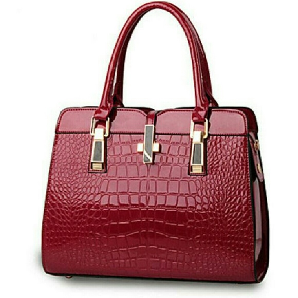 Bella Novella Handbags - JUST IN Faux Patent Leather Croc Satchel