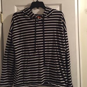 Joe Fresh black and white striped hoodie