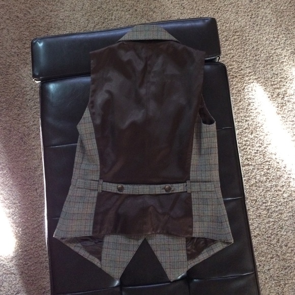 Laundry by Shelli Segal button up plaid vest Sz 2 - Picture 3 of 6