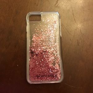 iPhone 7 rose gold pink glitter case