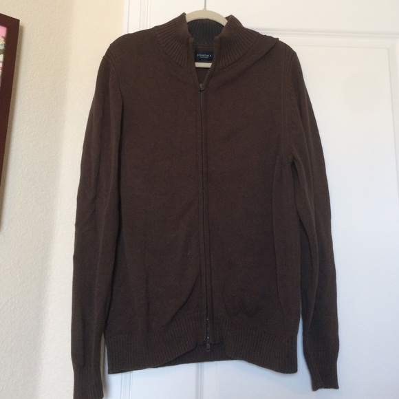 EUC Sonoma chocolate brown zip cardigan