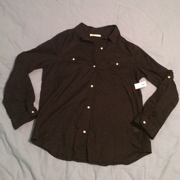 NWT Black Button Down