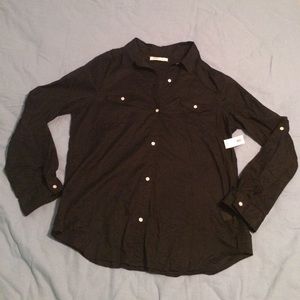 NWT Black Button Down