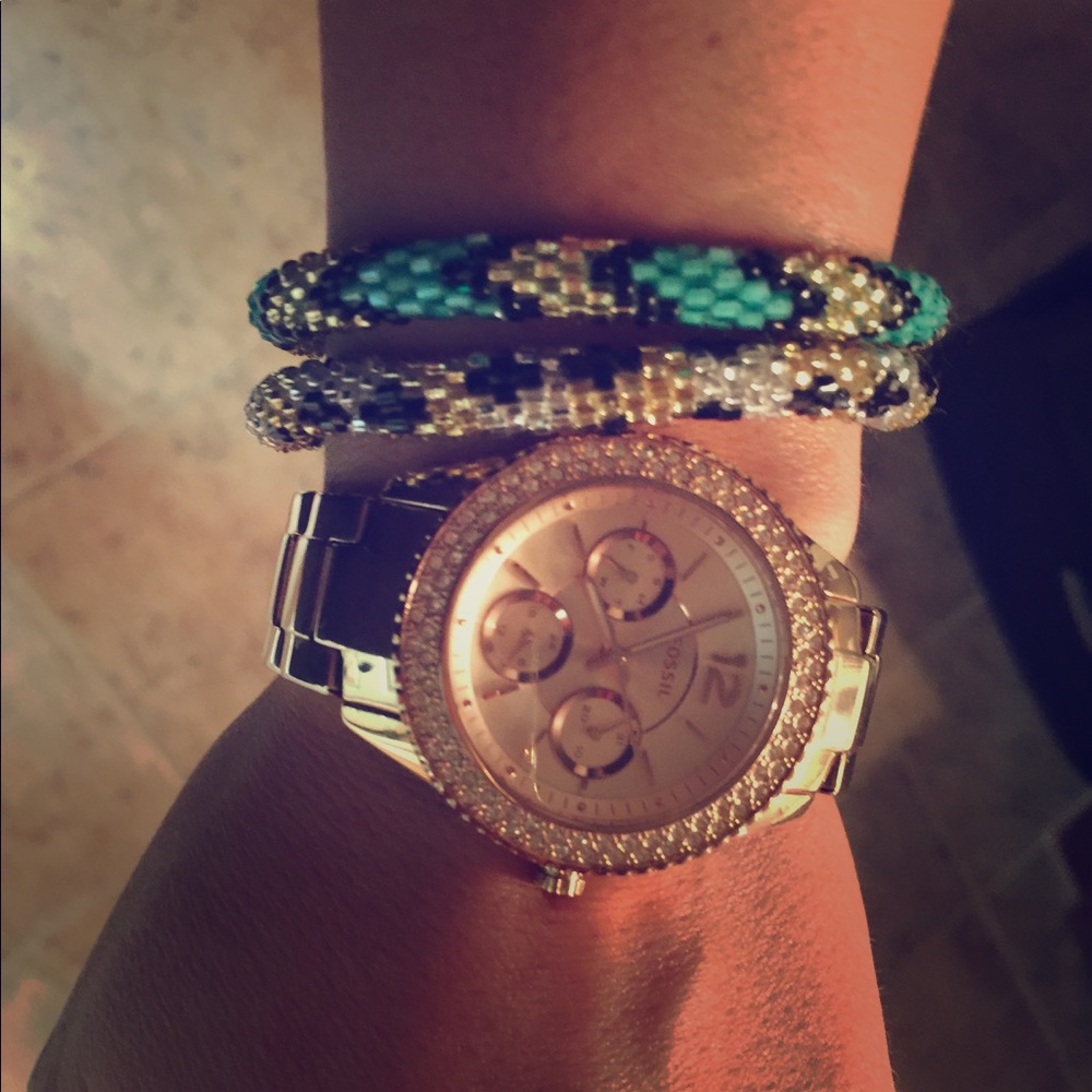 Like new rose gold fossil watch