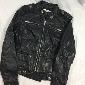 Black Leather Wet Seal Jacket