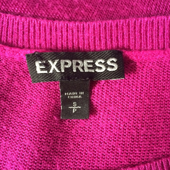 Express fuchsia pointelle sweater - Picture 4 of 4
