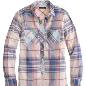 J. CREW Plaid Long-Sleeve Shirt Size 8