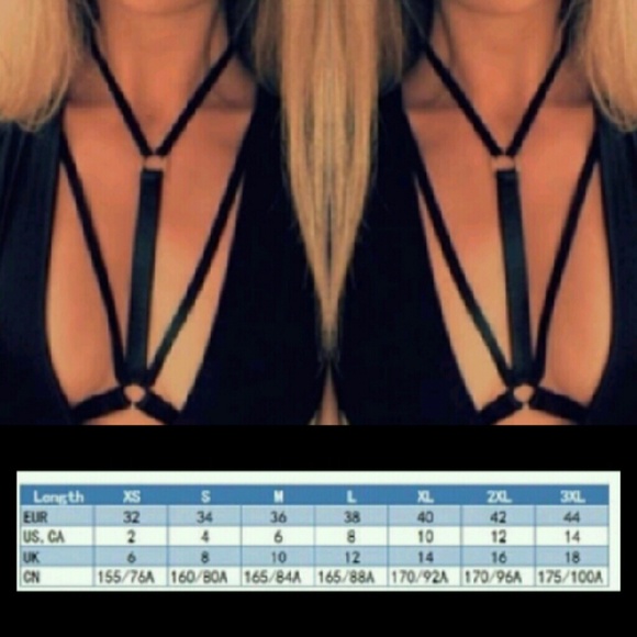 🆕 Handmade Hollow Caged Harness Bralette Black - Picture 5 of 5