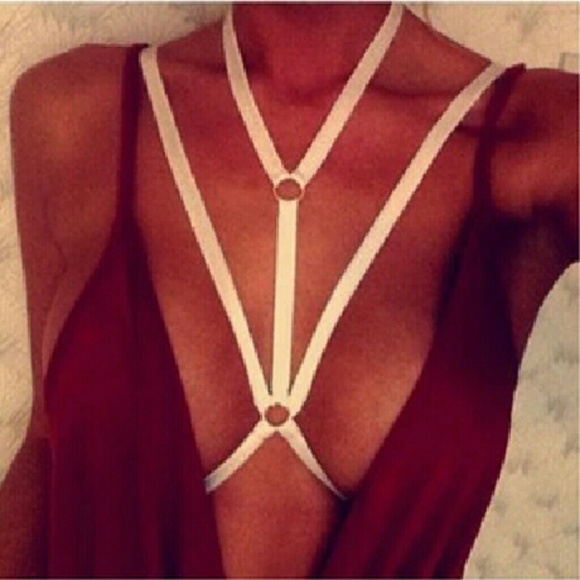 🆕 Handmade Hollow Caged Harness Bralette Black - Picture 3 of 5