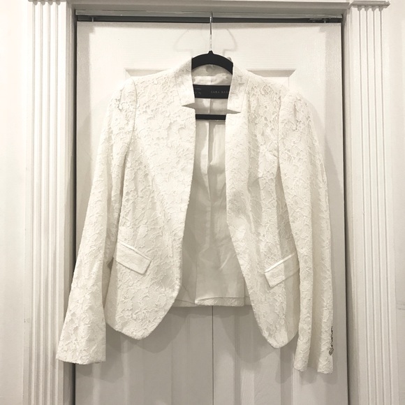 White/cream Zara lace blaser