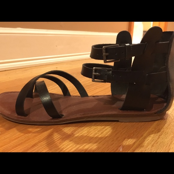 Black scrappy gladiator sandals