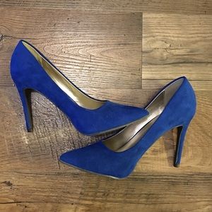 Faux Suede Royal Blue Heels