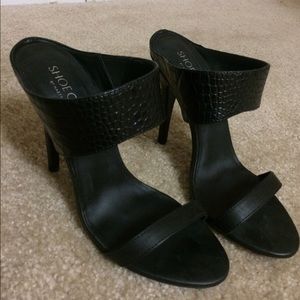 NastyGal snake skin mules