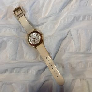 Betsey Johnson White Patent wrap Watch