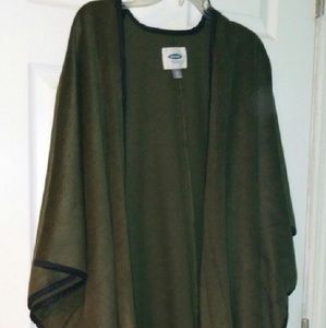 Olive green with black trim cape