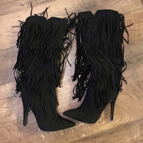 Fringe Knee Boots