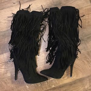 Fringe Knee Boots