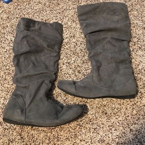 Suede knee high boots