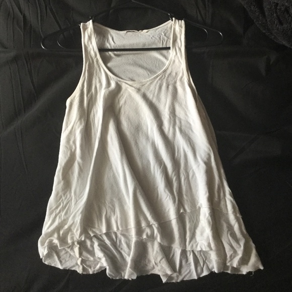 White flowy crop top